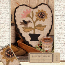 Load image into Gallery viewer, Buttermilk Basin - Folkart Heart  - wool penny pattern
