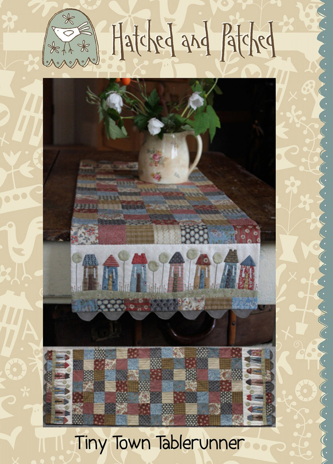 HATCHED AND PATCHED -  TINY TOWN TABLE RUNNER - Quilt pattern