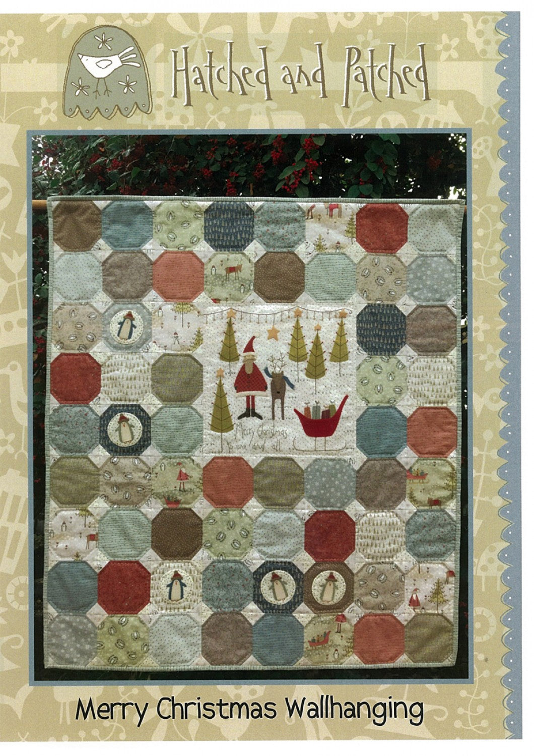 HATCHED AND PATCHED -  MERRY CHRISTMAS WALLHANGING - Quilt pattern