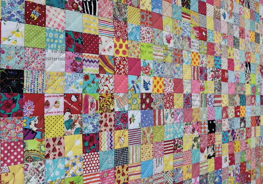 Jen Kingwell - Postcard Project #3 - Scrappy Squares pattern & template